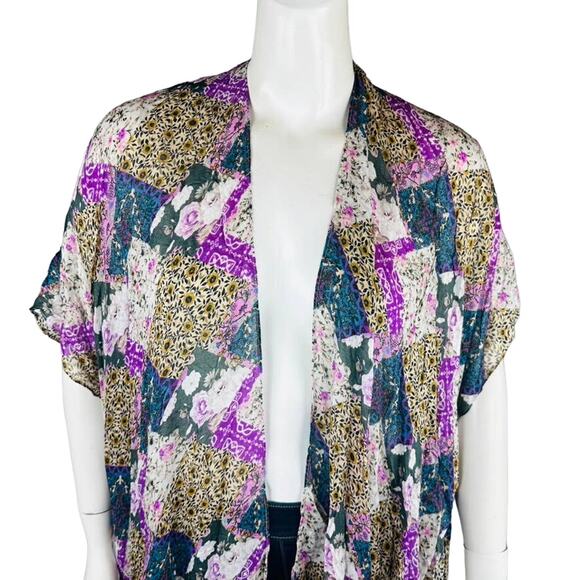 New Isle Of Mine Womans Sz One Size Floral Print Kimono Vacation NWT - Picture 4 of 9